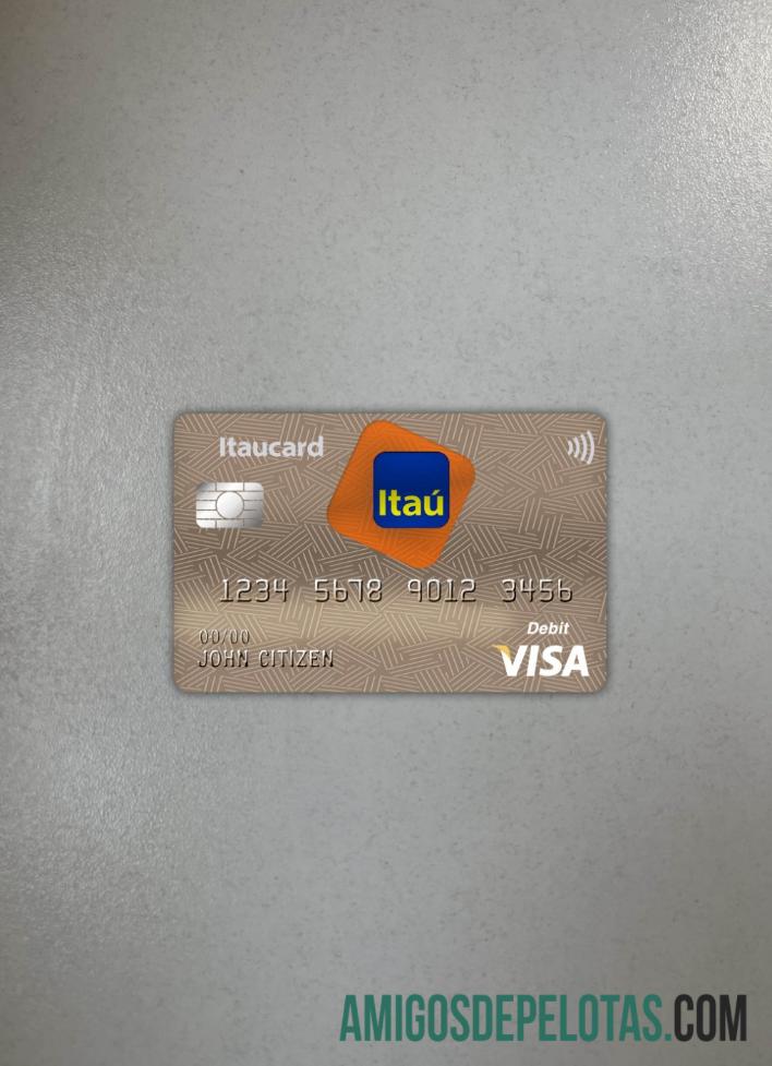 Banco Itaú Brasil Cartão Visa Débito Photolook Frente exemplo real